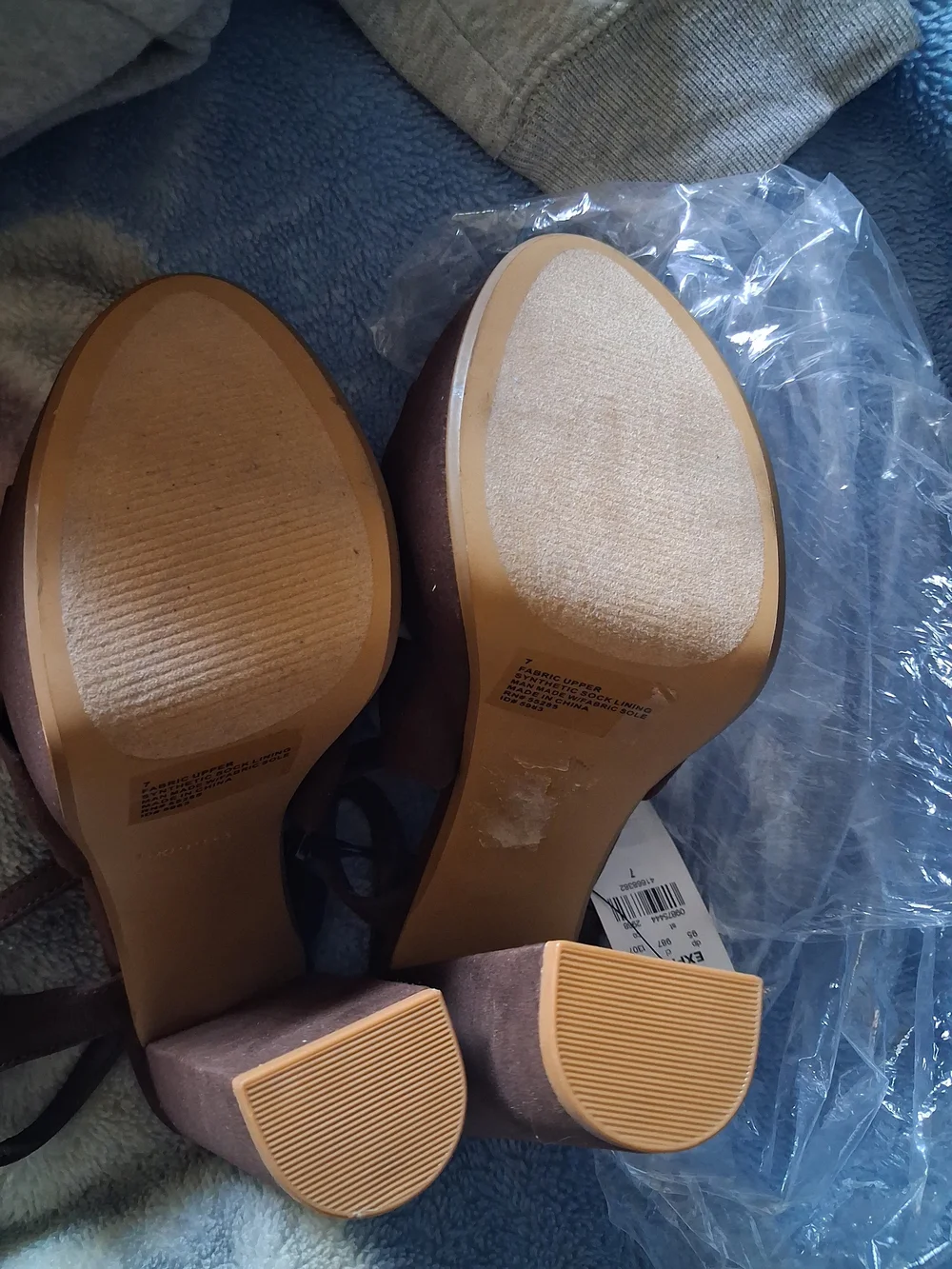 Express Dark Brown Suede Platform Sandals with Knot Detail